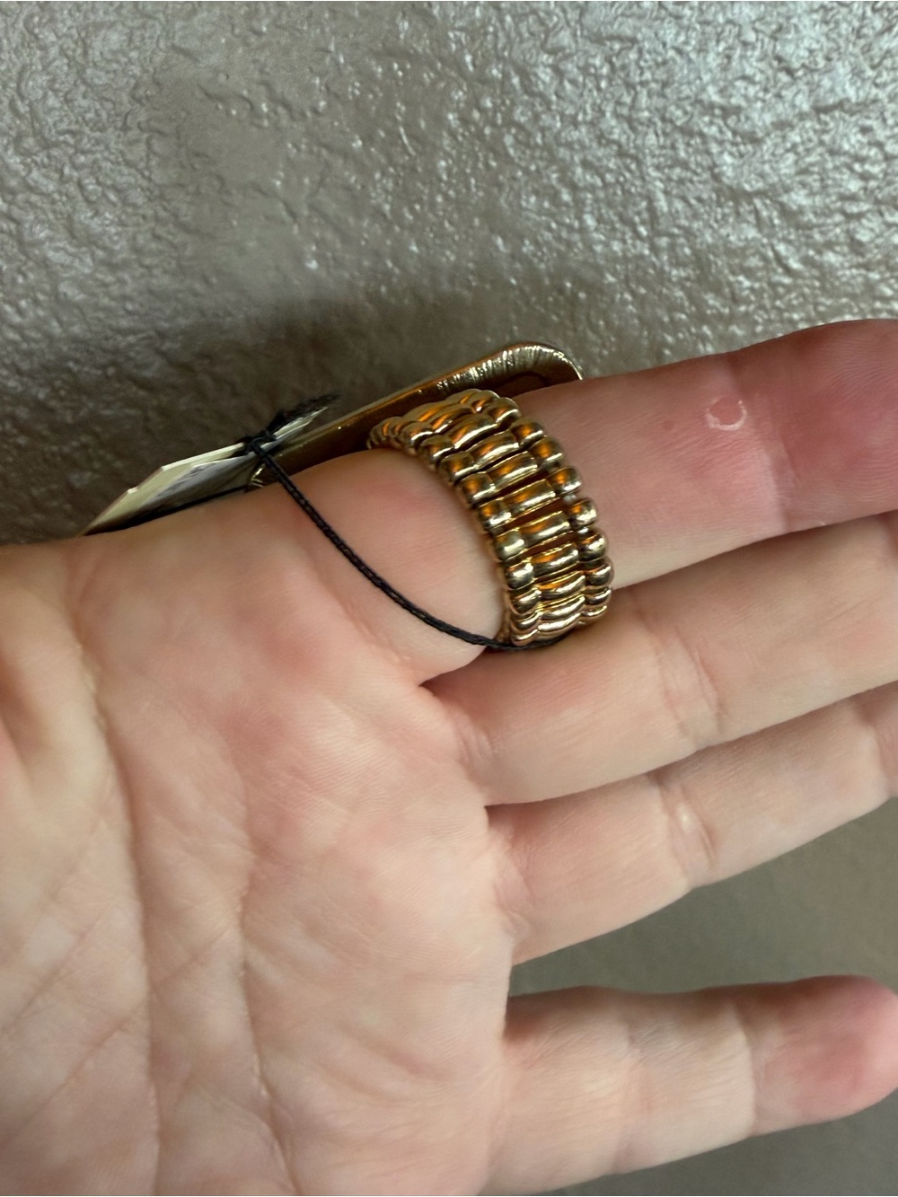 Gold Rectangular Cocktail Ring - Picture 2 of 3